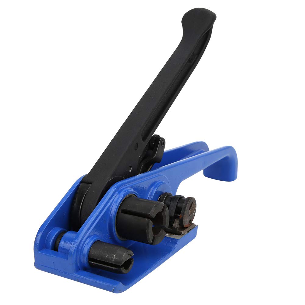 Tenditore e sigillatore per reggia, strumento per fascette in PP/PET per reggette in plastica PET per l'imballaggio di articoli di medie e piccole dimensioni(Blu, Set da 2 pezzi)