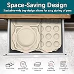 Deluxe 8-Piece Carbon Steel Bakeware Set - Nonstick White Marble Coating, Silicone Handles - Professional Quality Kitchen Oven Baking Pans - Image 3