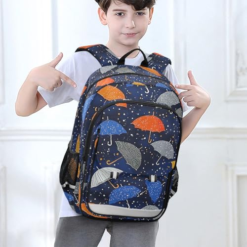 Sac à dos ordinateur enfant au motif parapluie coloré pour l'école et les loisirs quotidiens