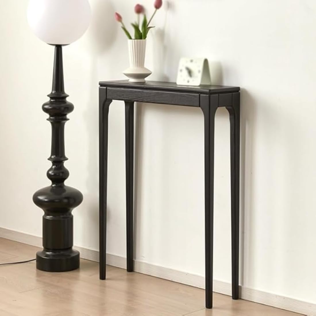 Wooden Console Table Narrow Entryway Table Thin Console Table Solid Wood Sofa Tables for Living Room Hallway Foyer, Wooden Hallway Console Table with Drawers (60 * 20 * 85Cm)-picture-18