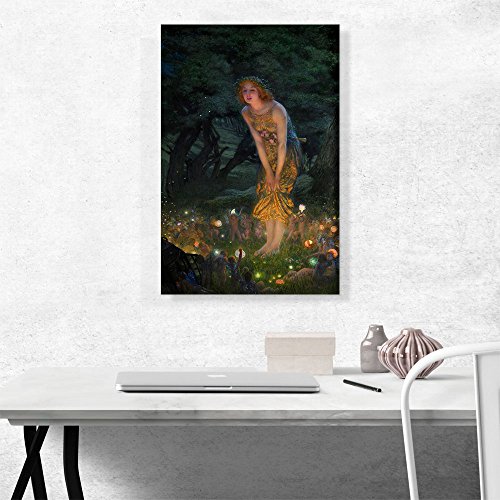 Artcanvas Midsummer Eve 1908 Canvas Art Print By Edward Robert Hughes - 26" X 18" (0.75" Deep) #TOP1