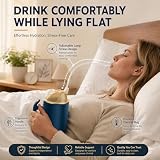 Kubek z dzióbkiem 3 w 1, dla seniorów, z uchwytem, 400 ml, szczelny, ze stali nierdzewnej, odpowiedni dla seniorów, pacjentów, niepełnosprawnych, kobiet w ciąży