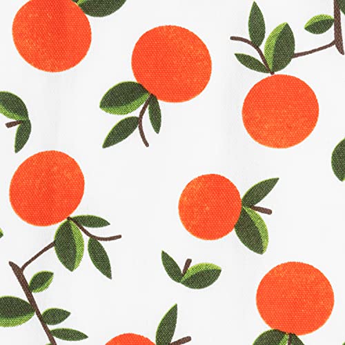 Gmicréatifs 2 Pack, 100% White Cotton Home And Kitchen Hand Towel, Tea Towels, Dish Towels, Bar Towels Citrus Oranges Print, Absorbent Measuring 24”X 16" Inches #TOP2