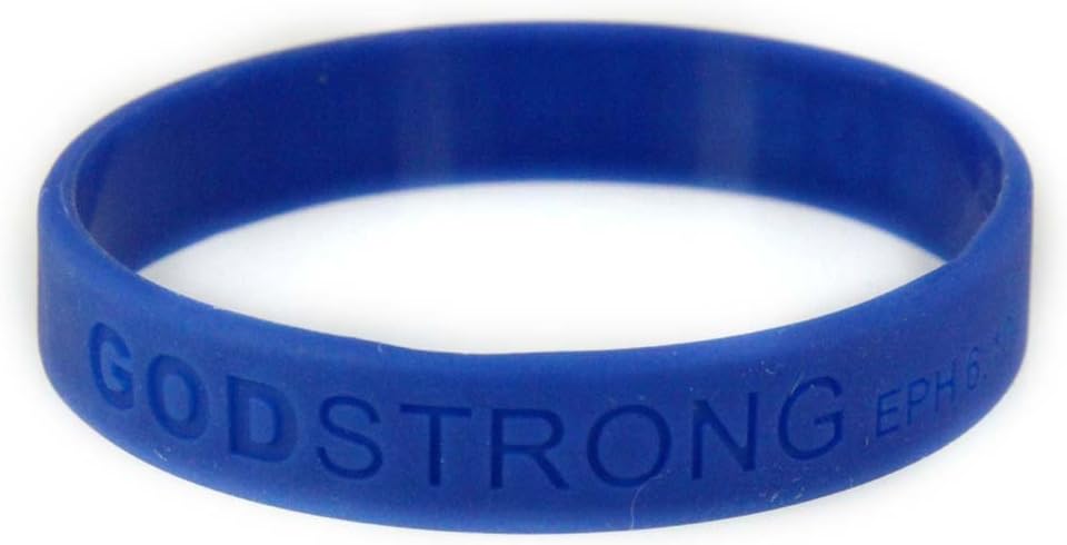 Godstrong 8020010 3 Pieces Blue Size Small Embossed Silicone Band Eph. Ephesians 6:10-11