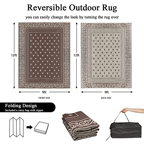 Bsmathom Outdoor Rugs 9'X12' For Patios, Plastic Straw Rug Reversible Mats, Waterproof Large Area Rug Plastic Straw Portable Outdoor Carpet Floor Mats For Rv, Porch, Deck, Camper, Balcony #TOP1