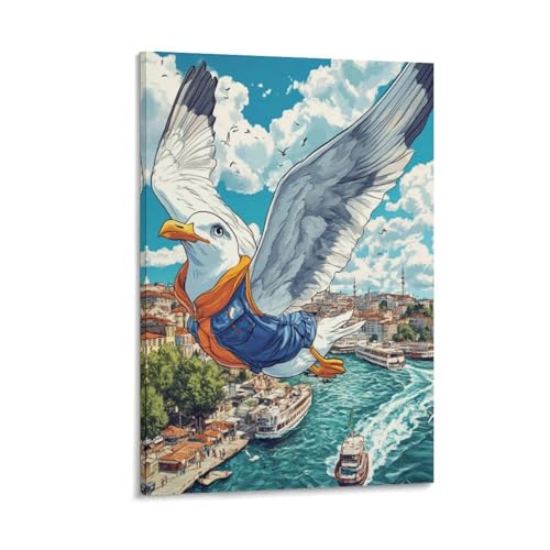 Mur vide et terne ? Sublimez votre salon avec l'impression sur toile mouette 40x60cm