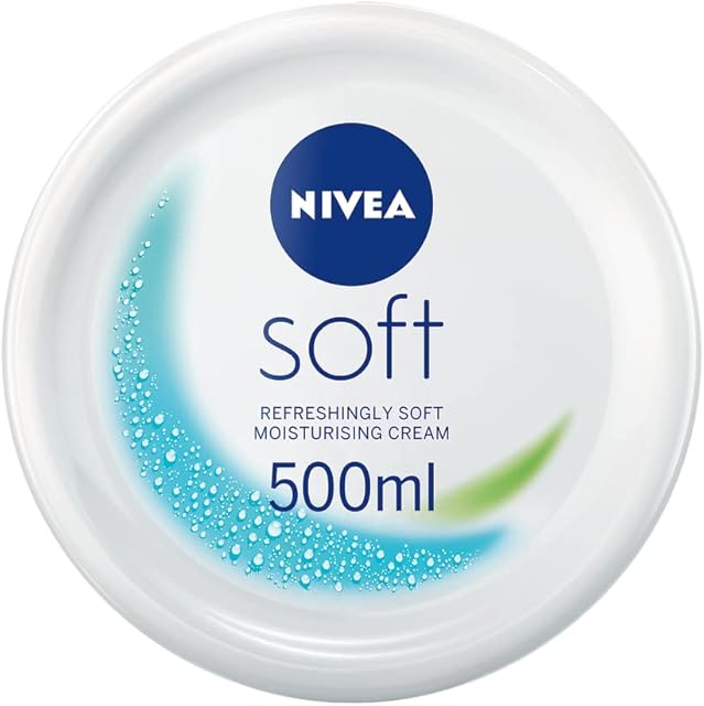 NIVEA Soft Moisturising Cream (500ml), A Moisturising Cream for Face, Body and Hands with Vitamin E and Jojoba Oil, Hand Cream Moisturises Deeply, All-Purpose Day Cream