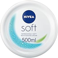 NIVEA Soft Moisturising Cream (500ml), A Moisturising Cream for Face, Body and Hands with Vitamin E and Jojoba Oil, Hand...
