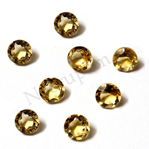 Neerupam Collection Golden-Yellow Color Natural African Citrine Aa Quality 8 Mm Size Faceted Round Shape Loose Gemstones #TOP24
