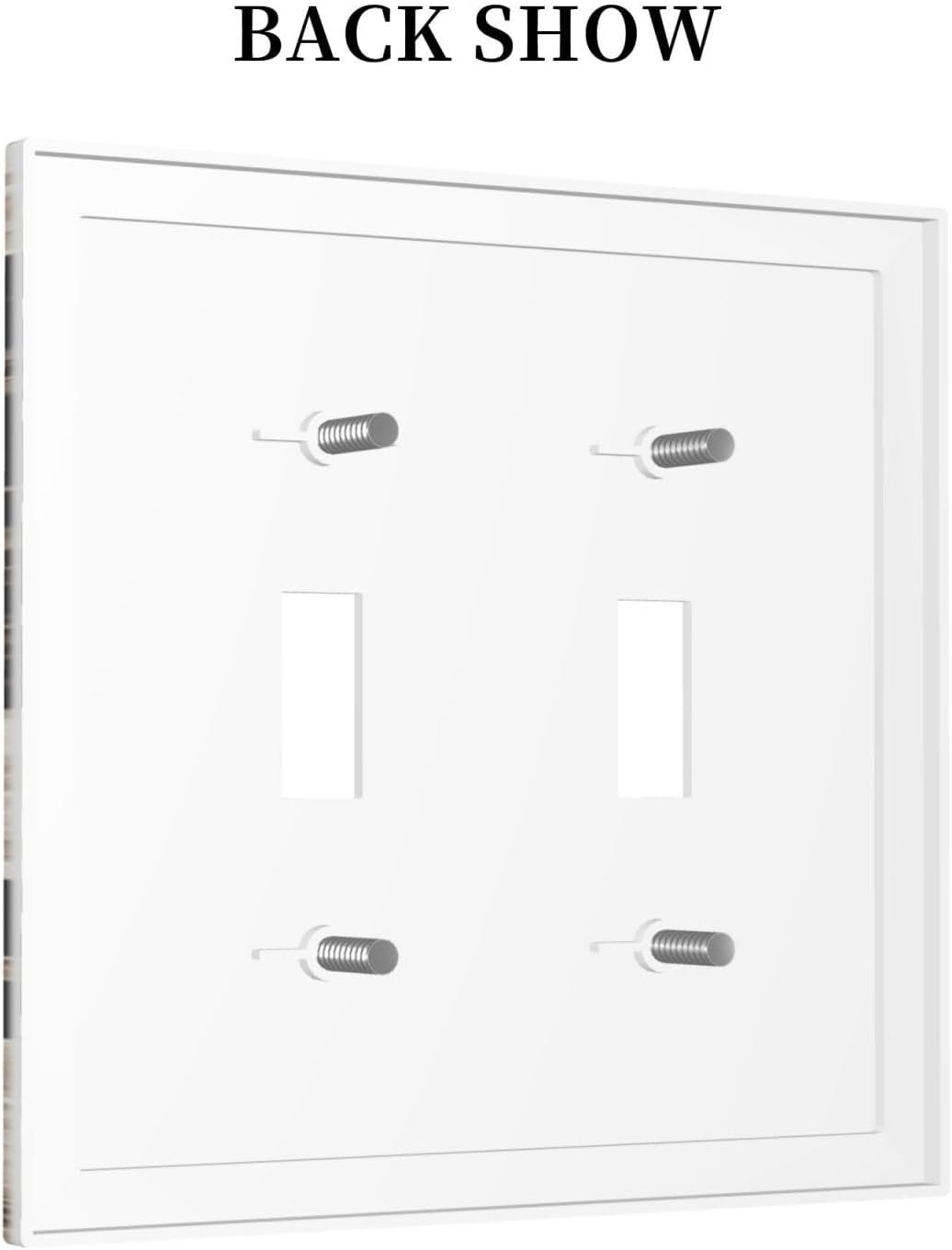 Decorative Light Switch Plate Covers Rustic White Peony Flower Floral Leaf 2 Gang Light Switch Cover Plate Unique Double Toggle Wall Plate Outlet Covers Faceplate for Bedroom Home Decor image 4