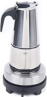 Vista 1 de Cafetera eléctrica para 6 tazas, cafetera de acero inoxidable, cafetera para café expreso, cafetera moka para café clásico italiano y cubano
