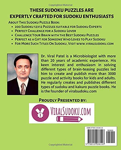 Cheerful Sudoku 12X12 Puzzle Book: 200 Sudoku 12X12 Puzzles Book Easy to Medium Hard with Solutions : Sudoku One Puzzle per Page Value Pack Puzzle Magazines : Sudoku Challenger image 3