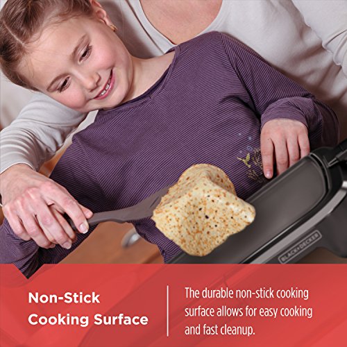 BLACK+DECKER GD2011B Family-Sized Electric Griddle with Drip Tray - Thumbnail 6