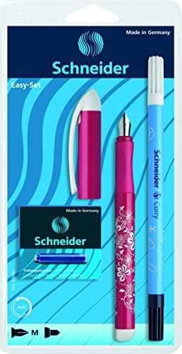 Schneider 1 pióro wieczne Easypen dostarczane z gumką i pudełkiem ze standardowymi wkładami w 2 różnych kolorach