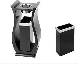 Trash Cans Garbage Cans, Thickened Vase Trash Can,Stainless Steel Outdoor Dustbins,3.1 Gallon Capacity,Removable with Soot Cup Outdoors and Home