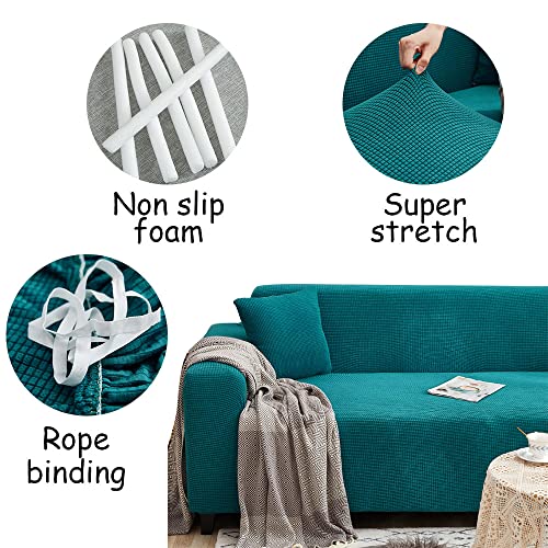 Housse de canapé extensible noire pour rénover un canapé usé