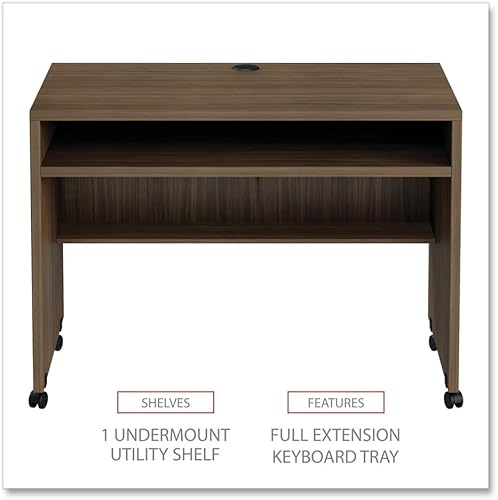 Miniatura 6 de Alera ALEVA204224WA Valencia Series 41.38 pulgadas x 23.63 pulgadas x 30 pulgadas Escritorio móvil con estación de trabajo - nogal moderno
