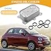Partuto Engine Oil Cooler No.55236756 - Transmission Oil Cooler - for Fiat 500 2012-2015 Aluminum Alloy Silver Tone with O-ring Seals - 1 Pc