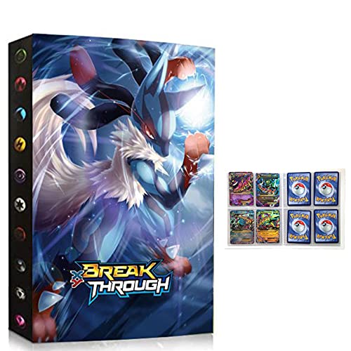 Fichário de cartões, suporte de cartão compatível com cartões Pokémon, porta-cartões álbum, pasta de cartão, livro de melhor proteção, cartões colecionáveis de até 240 cartões – W07-08
