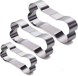 Homy Feel Stainless Steel Dog Bone Cookie Cutter Set, 3-Piece