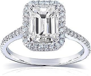 Kobelli Emerald Moissanite Engagement Ring 2 CTW 14k White Gold, Size 7