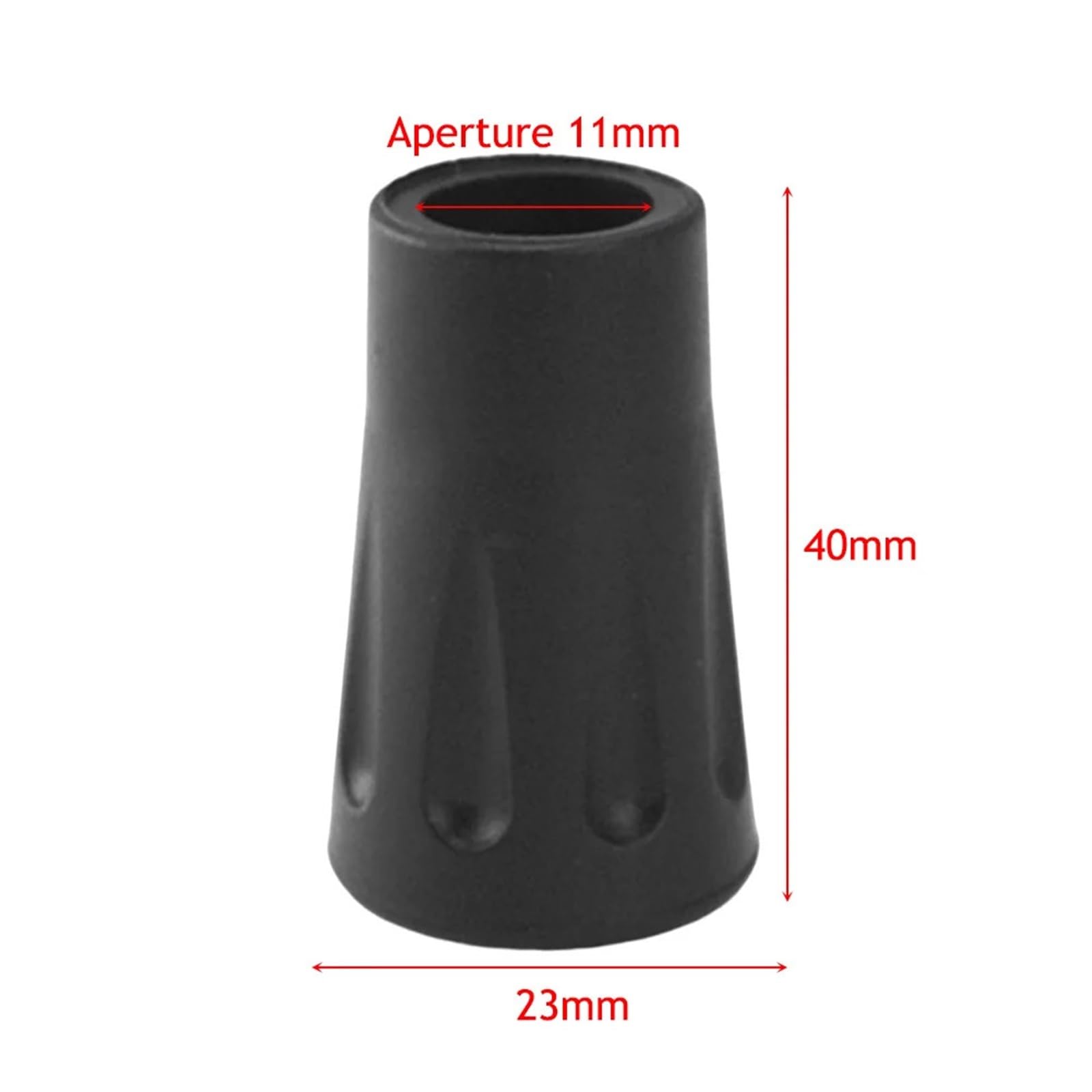 Ochraniacz na laski Trekkingowe gumowe końcówki Czarne 6/12 szt(Black-12pcs)