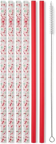 Miniatura 12 de Swig Life Pajillas reutilizables Bazaar + Juego de pajita alta color turquesa y cepillo de limpieza, cada pajita mide 10.25 pulgadas de largo