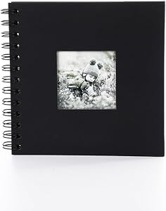 Album Photo Couverture Rigide en Lin 8x8 Pouces, 20 Feuilles de Papier Kraft pour Livre de Souvenirs DIY, Voyage, Livre d'Invités de Mariage, Baby Shower, Noël & Événements (40 Pages, 8x8 pouces)