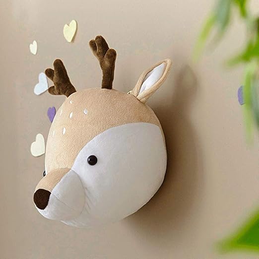 Amazon Co Jp Insスタイルのカスタムの子供の赤ちゃんの部屋のシミュレーション動物の形の人形の装飾壁掛けステレオスタイルの装飾 アニマルヘッド ぬいぐるみ 人形 インテリア 置物 オブジェ 壁掛け 誕生日 プレゼント ギフト 贈り物 出産祝い おもちゃ