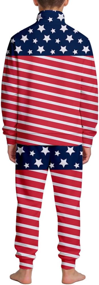 Kids Two-Piece Classic Zippered Sports Jacket Set Sweatpants Jogging Teenager Sportswear Set