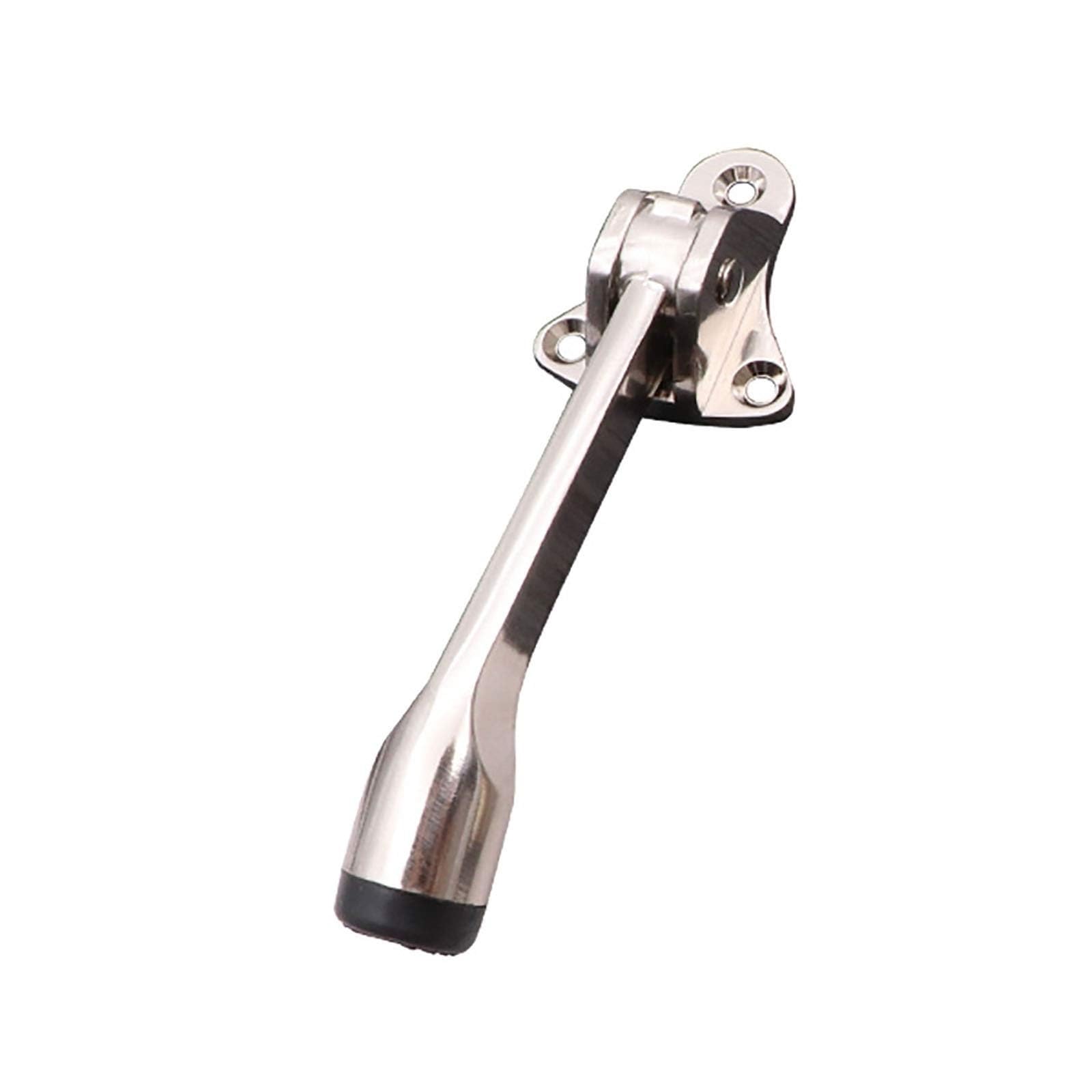 Luercher Silver Door Stop Kickdown Door Stopper, Heavy Duty Door Stop With Non-Slip Rubber Tip For Wood Concrete Tiled Carpeted Floors(Silver)