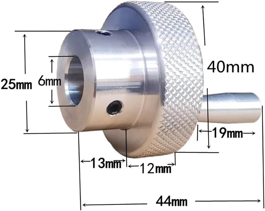 CNC Knurling Sliding Table Hand Wheel, Aluminum Alloy Positioning Hand Crank Knob for Stepper Motor, 5-16mm Inner Diameter, 1PC, Precision Machined(40x6mm)