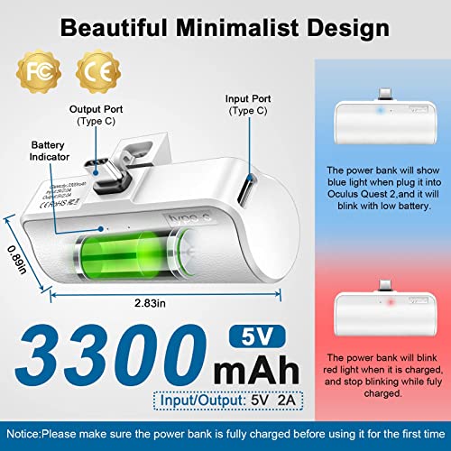 Gevo Battery Pack For Oculus Quest 2, 3300Mah Lightweight Vr Power Bank Extended Battery Extra 1.5 Hours Playtime #TOP2