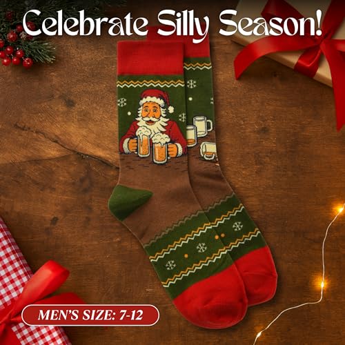 Secret Santa Socks - Funny Christmas Socks for Men - Size 7-12 - Funny Novelty Gift - Perfect Xmas Present - Men's Stocking Filler - Image 5