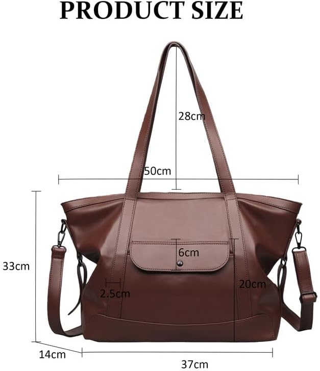 Hobo Bags for Women Soft Foldable Vegan Leather Shoulder Handbag Stylish Slouchy Tote Purses