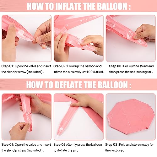 Image of PartyWoo Light Pink Star Foil Balloons 6pcs Different Sizes Pack of 27 22 Inch Explosion Spike Mylar Balloons for Birthday Gender Reveal Baby Shower Engagement Wedding Bachelorette Party Decorations