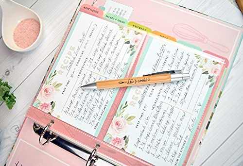 Recipe Binder 3 Ring Organizer Blank Recipe Book 8.5" X 9.5" With 50 Blank Recipes Cards (4X6); Dividers And Page Protectors; Recipe Book To Write In Your Own Recipes #TOP2