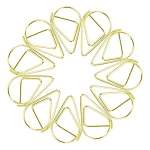 Disnace Büroklammern 50 Stück Tropfenform Gold