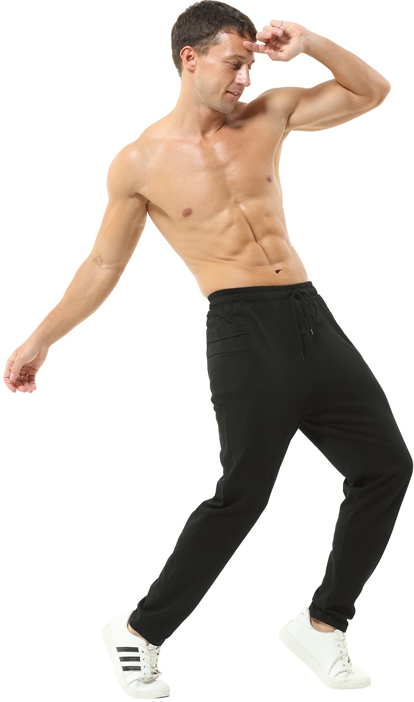 Hoerev Pantaloni traspiranti da uomo in cotone per corsa, atletica, sport, camminata, corsa, yoga