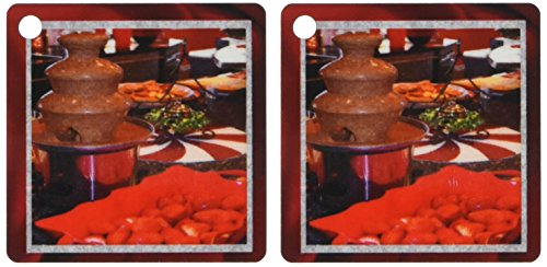 3dRose Chocolate Fountain - Key Chains, 2.25 x 4.5 inches, set of 2 (kc_18311_1)
