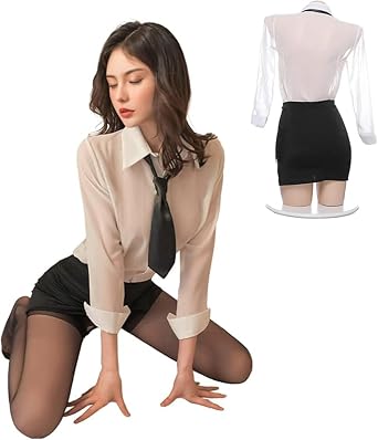 Secretary OL Teacher Womens Cosplay, Sexy Uniform, Erotic Extreme, Sexy Lingerie, Costume, Cute Uniform, Temptation, Bodycon, Womens Costume, Necktie, Blouse, Mini Skirt, T-back, Stocking, 5