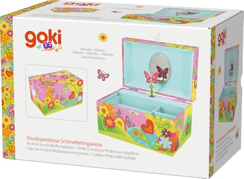 Caja de música mariposa goki para evitar la pérdida de joyas infantiles 8