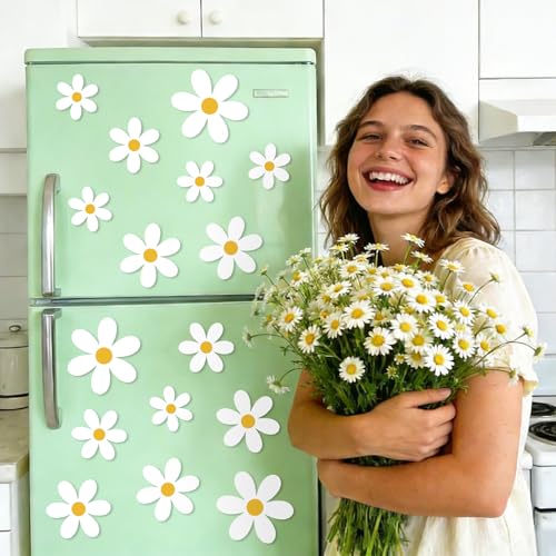 AnyDesign Imanes Decorativos de Flores Daisy 16 Pzs Blanco miniatura 4