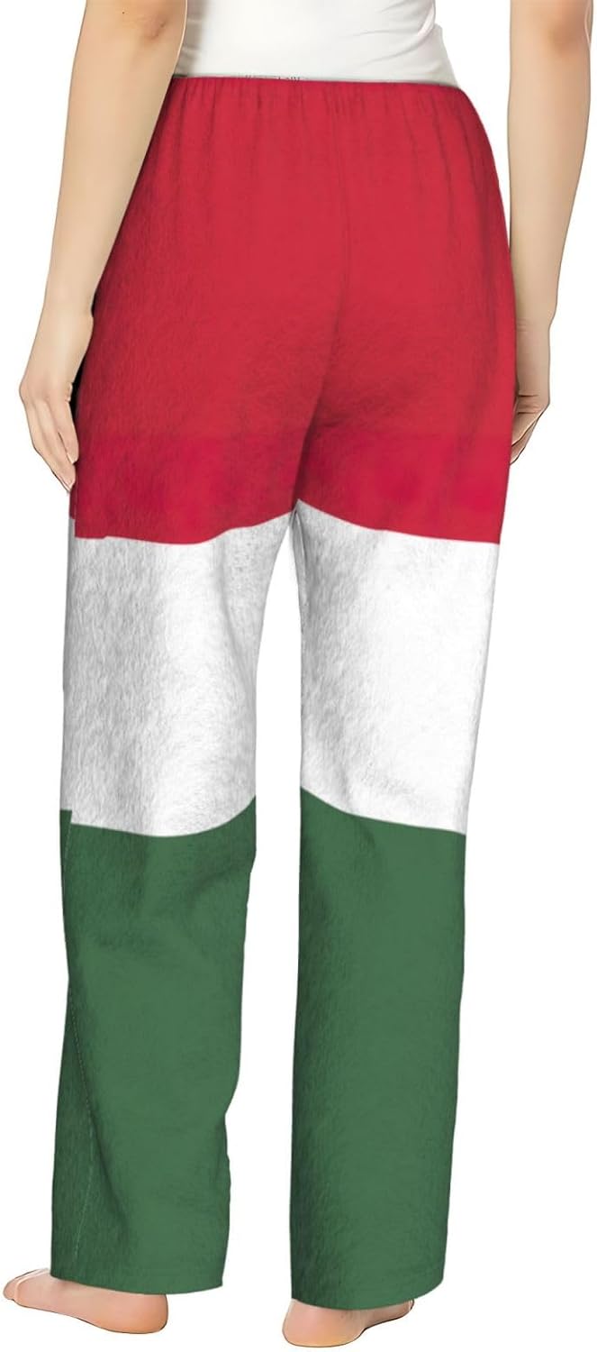 Flag Of Hungary Print Fashion Cozy Womens Flannel Pajama Pants,Perfect For Christmas And Everyday Wear