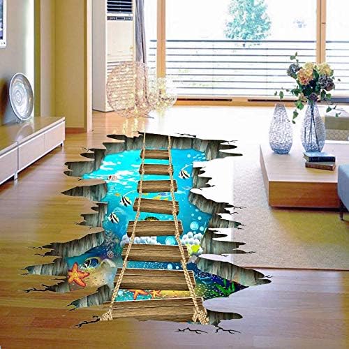 Adhesivos para piso 3D Puente Oceánico de madera PVC miniatura 4