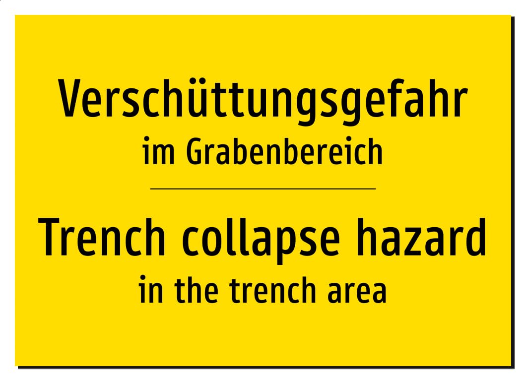 60938-DEEN-T-07 | Verschüttungsgefahr Schild Deutsch Englisch