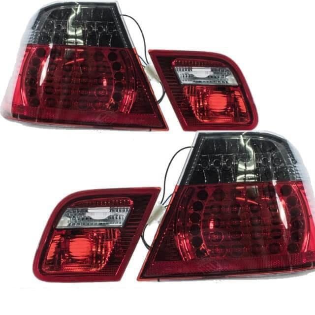 DM Autoteile 2x LED Rückleuchten SET passt für E46 Cabrio Rot Smoke 99-03 auf M3 Facelift