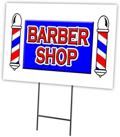 Barber Shop 18"x24" Yard Sign & Stake | Advertise Your Business | Stake Included Double Sided Image | Made in The USA