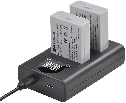 Miniatura 4 de Batmax Paquete de 2 baterías LP-E5 + cargador USB dual LCD con puerto tipo C para Canon EOS Rebel XS, Rebel Xsi, Rebel T1i, 1000D, 500D, 450D, Kiss