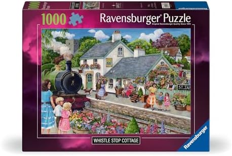 Ravensburger Whistle Stop Cottage 1000 Piece Puzzle for Adults - 1